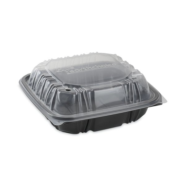 Pactiv EarthChoice Hinge-Lid Takeout Container, 1-Cmp, 38oz, 8.5x8.5x3, PK150 PK DC858100B000